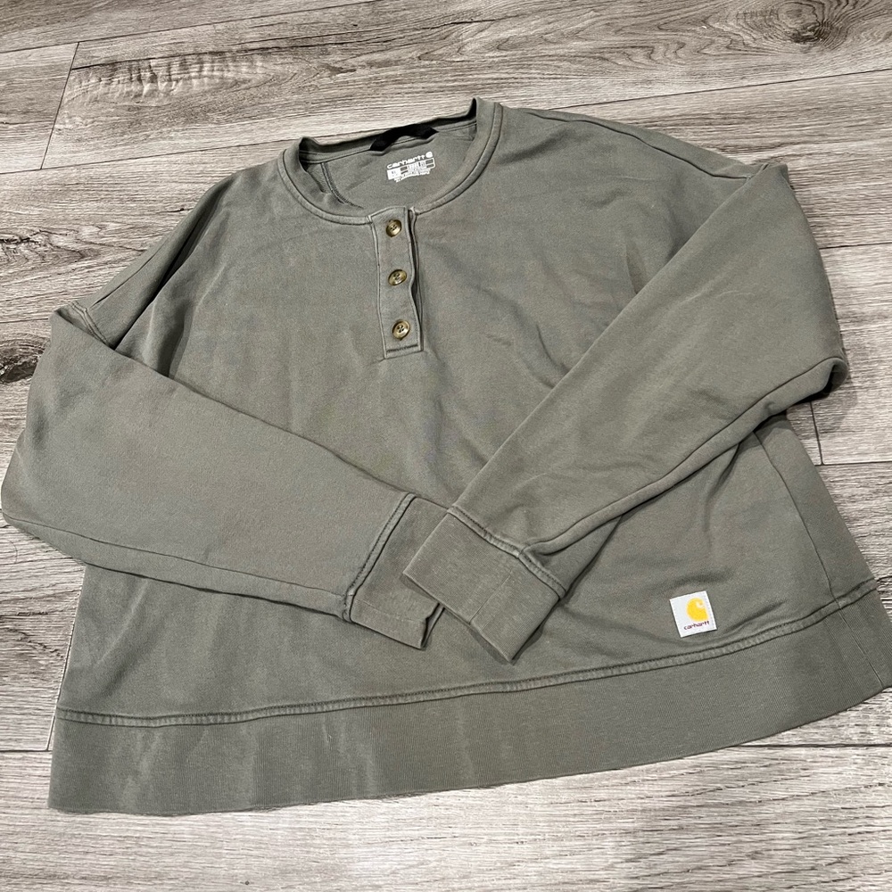 Women's Carhartt TENCEL Fiber Series Loose Fit French Terry Henley Sweatshirt